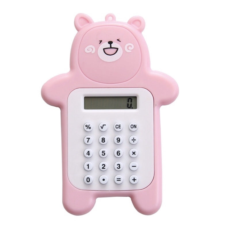 Mini Calculadora Colorida Bichinho Ursinho Fofo Com Chaveiro