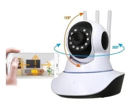 Câmera IP Wifi Wireless Sem Fio Hd 3 Antenas com Visão Noturna Babá eletrônica