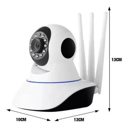 Câmera IP Wifi Wireless Sem Fio Hd 3 Antenas com Visão Noturna Babá eletrônica