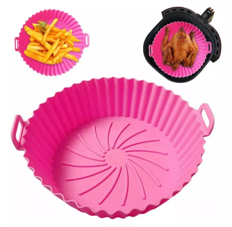 FORMA DE SILICONE PRA FRITADEIRA AIR FRY MICRO-ONDAS COM ALÇ